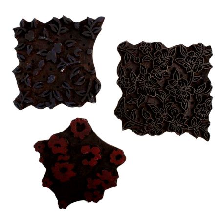 Set of 3 Piece New Wooden Printing Block